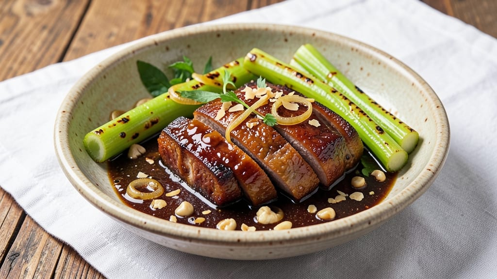 Adobo Sitaw With Pork Recipe: Savory Soy-Vinegar Braise with Crispy Celery Crowns