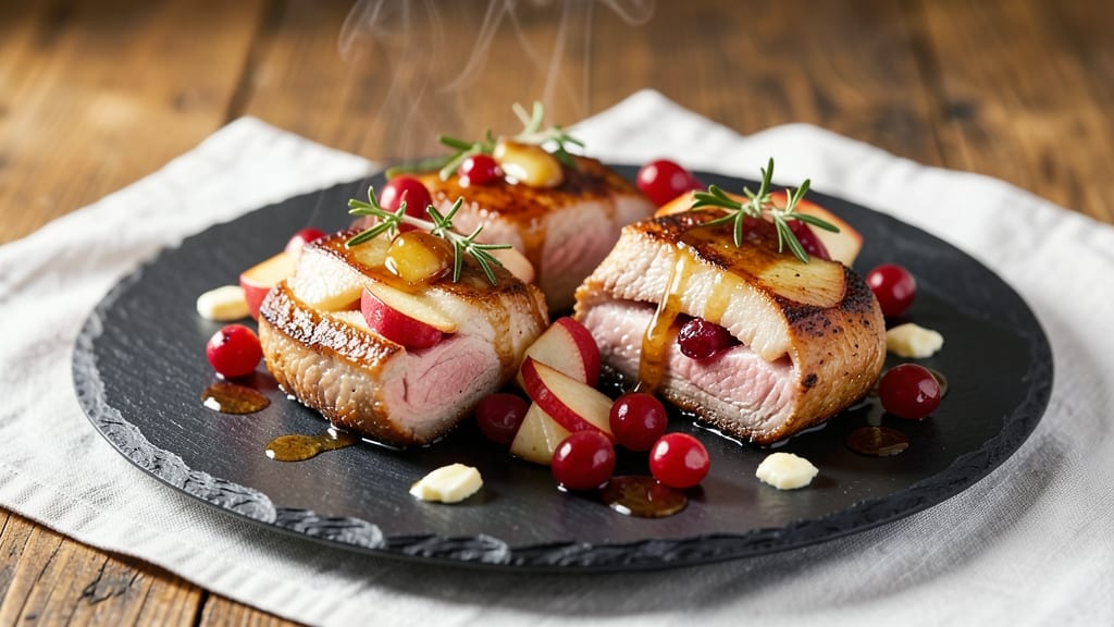 Apple Cranberry Stuffed Pork Chops Recipe: Sweet-Tart Filling That Caramelizes Skin