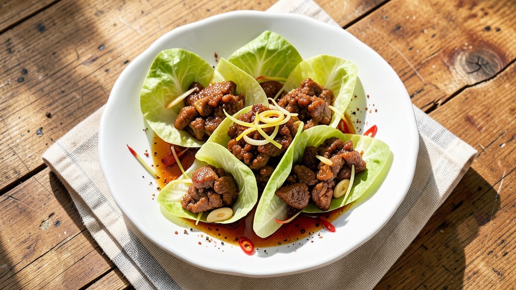 Minced Pork Wrapped in Lettuce Recipe: Crunchy Cups Stuffed With Savory Filling